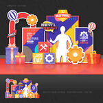 五一劳动节美陈