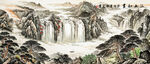 山水风景画聚宝盆山水国画