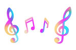 炫彩音符矢量音符创意音符
