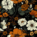 数码印花 花卉图案背景