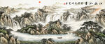 聚宝盆山水画