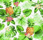 热带菠萝水果图案背景 