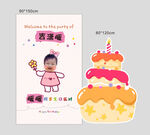 周岁生日派对背景板