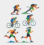 多样户外运动人物插画