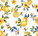 柠檬花卉图案无缝背景图