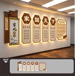 家风家训新中式文化墙展板