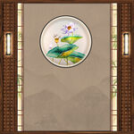 高清格栅荷花形象墙