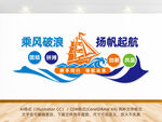 乘风破浪扬帆起航文化墙