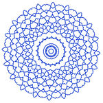 蓝色圆形青花纹理