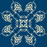 蓝色背景精致花纹图案