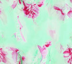 淡绿底粉色花卉抽象图案