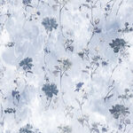 蓝白花卉图案布料纹理
