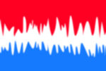 红蓝白声波图案