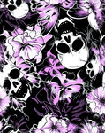 骷髅花卉图案印花设计