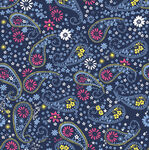 深蓝色佩斯利花纹图案