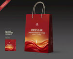 红色渐变手提袋设计