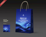 蓝色渐变手提袋设计