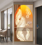 现代简约羽毛麋鹿日光灯装饰画