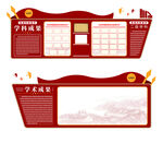 红色某某单位学科学术成果展板