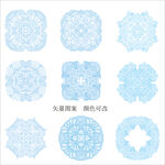 浅蓝色冰花图案设计素材