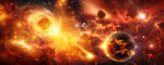 太阳系星球宇宙爆炸漩涡星云背景