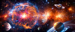 宇宙大爆炸太空星球银河星空背景