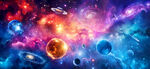 银河黑洞外太空星球宇宙星空背景