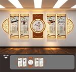琴棋书画文化墙展板
