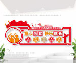 童心向党快乐成长文化墙