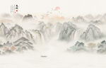 山水意境中国风水墨画