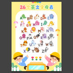 卡通26个英文字母表