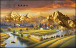 日照金山油画