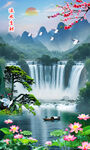 竖幅山水画