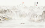 意境水墨山水画