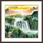 正方形山水画