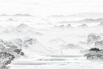 中式屏风山水画
