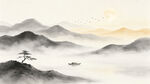 水墨山水间意境山水画