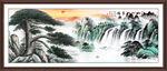 流水生财山水画