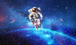 梦幻宇宙星空宇航员星球太空背景
