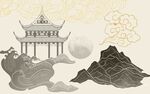 古风山水亭阁意境图