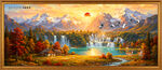 聚宝盆山水油画