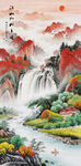 玄关竖版山水画