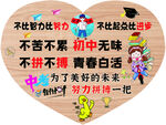 青春励志心形标语牌