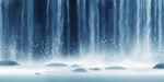 招财瀑布山水画