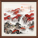 方形山水画