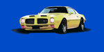 黄色经典跑车特写