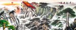 紫气东来国画