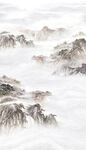 水墨群山云雾缭绕图挑高背景