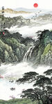 水墨山水国画风景图背景