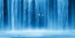 流水生财瀑布山水